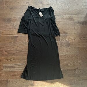 NWT - J Jill Black Wearever 2-in-1 Dress - XL  - BLACK